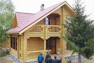 готовый дом из оцилиндрованного бревна